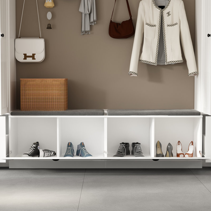 Rivertown 118.2'' Hall Tree with Bench and Shoe Storage
