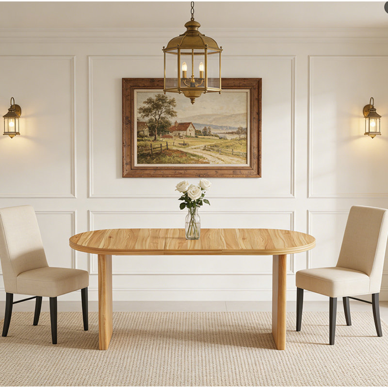 55.12”-70.87” Extendable Dining Table, Natural Walnut