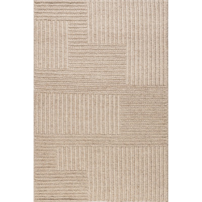Tapis contemporain à rayures dorées Dorene