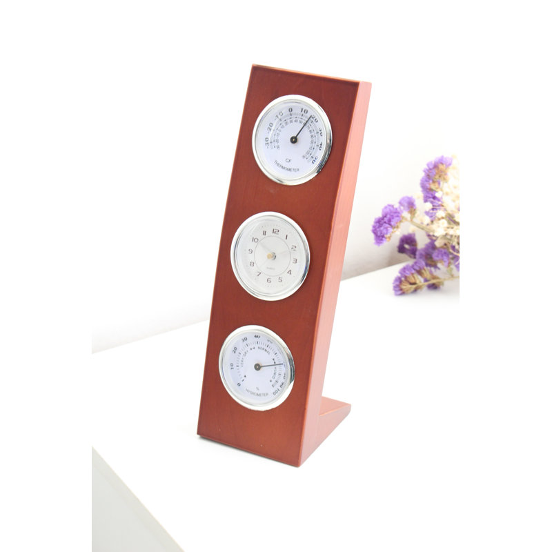 Analogue Wood Quartz Movement / Crystal Alarm Tabletop Clock Brown Wood