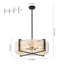 Modern 6-Light Cloud Glass Drum Chandelier