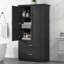 Grande armoire de rangement pour salle de bain avec deux portes, tiroirs et tablette réglable pour une grande organisation-1038006237