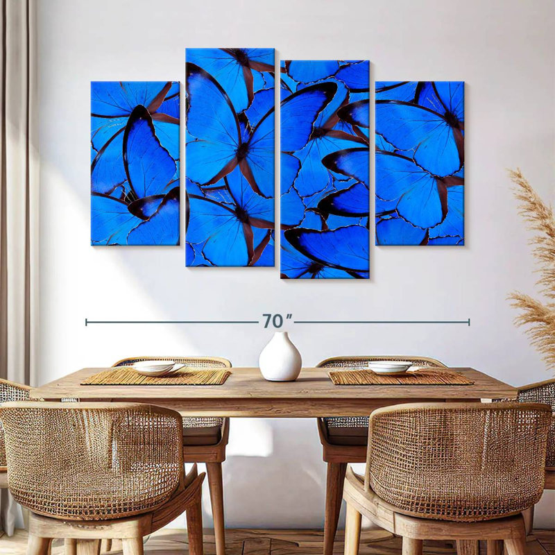 Brampt Blue Butterflies, 42" H x 68" W