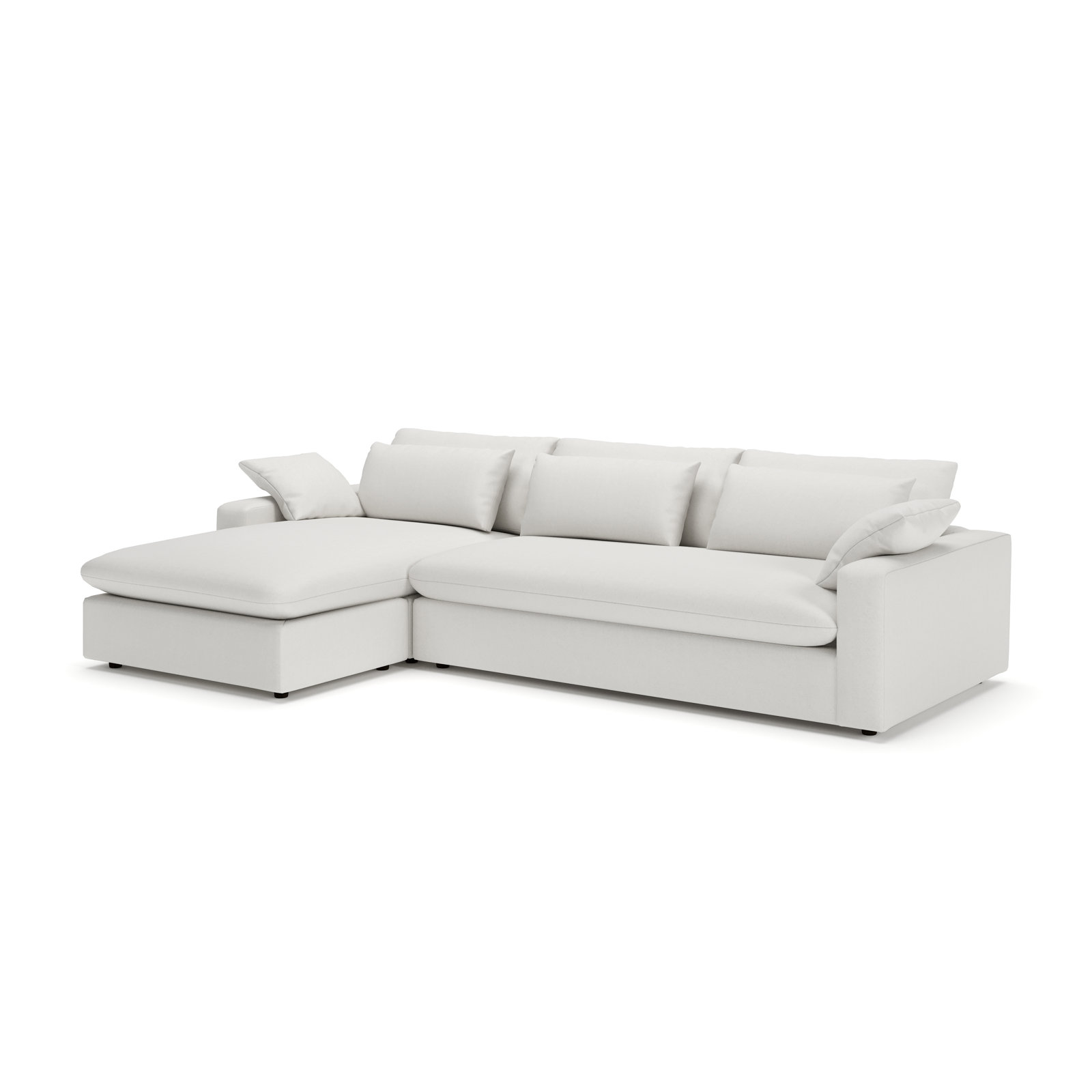 Remy Chaise Sectional, Left Hand Facing, Macarena Beige Basketweave