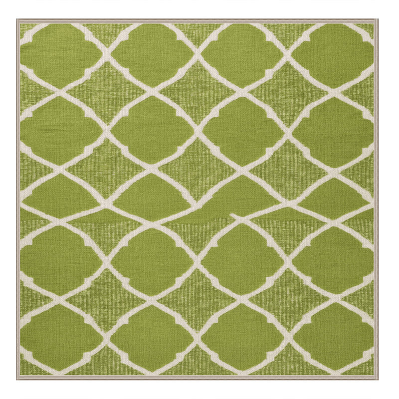 Tapis brun treillis lavable à la machine, Carré 4 pi