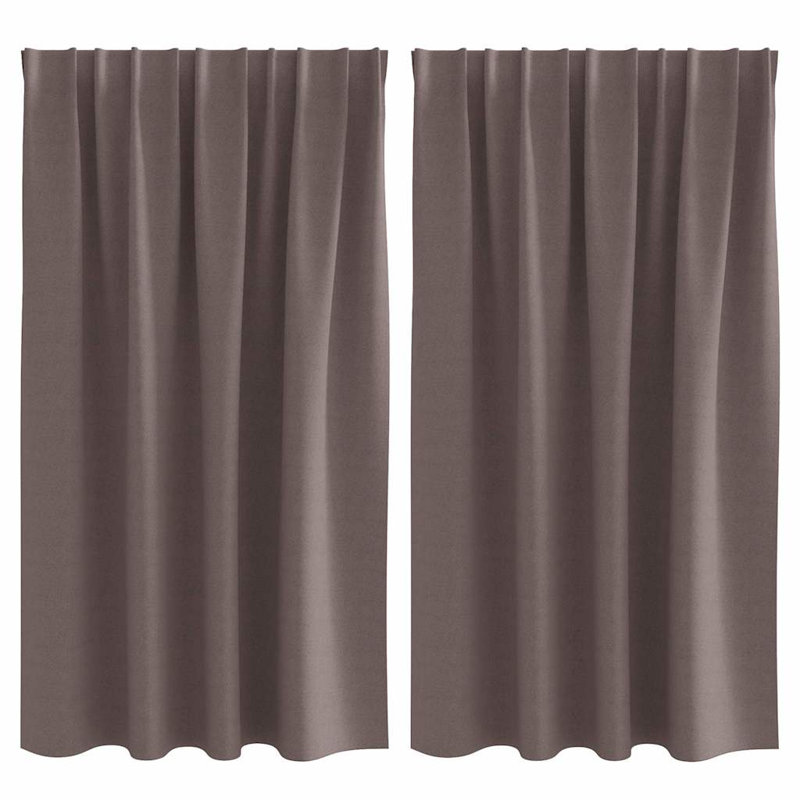 Blackout Curtain Pair, 140cm Width x 140cm Drop, Dark Brown