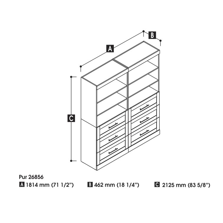 Wade Logan® Arlex 72 W Closet Organizer with Drawers & Reviews