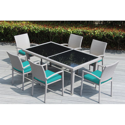 Ohana 6 - Person Patio Dining Set Rectangular Table
