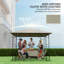 Outsunny Grey Polyester,Polyvinyl Chloride (PVC) Replacement Canopy for Gazebo,Canopy