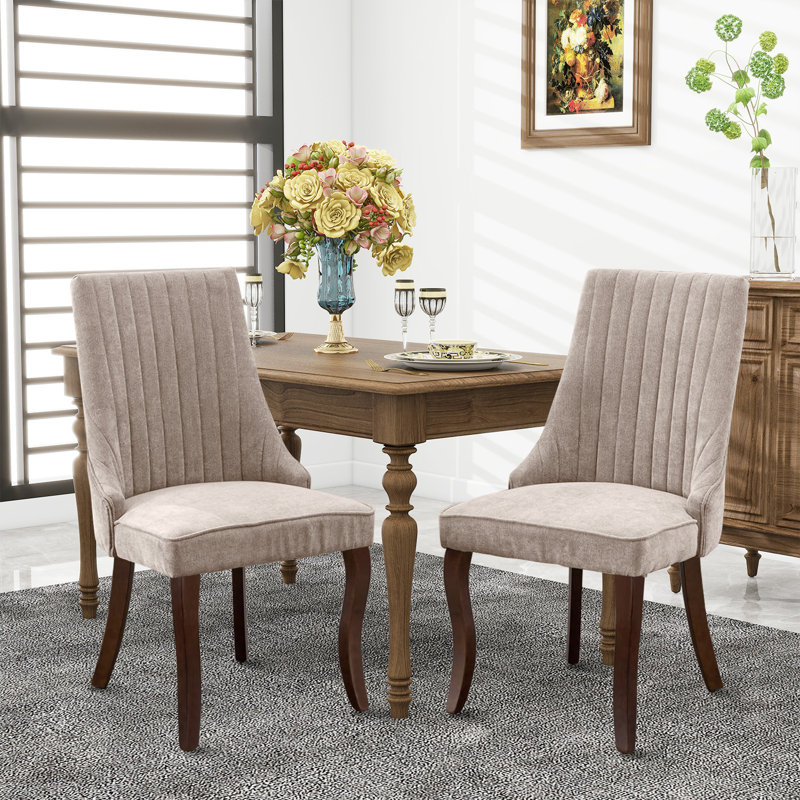 Chaise de salle à manger rembourrée Velvet, Beige