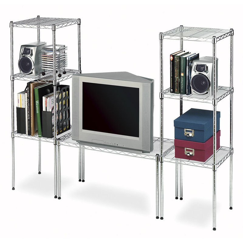 Adjustable Gray Wire 2-Shelf Kids Storage Unit, 15"x14"x15"