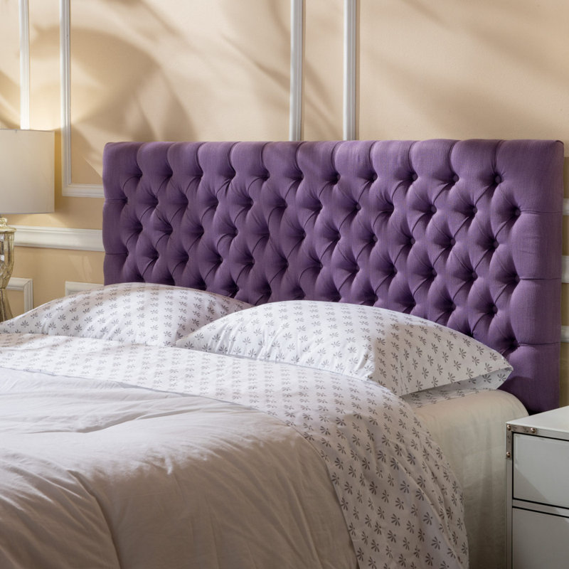 Tufted Upholstered Queen Size Bed Headboard In Modern Button Design, Adjustable Solid Wood Head Board, Solid Wood Head Board With Durable Metal Legs In Bedroom