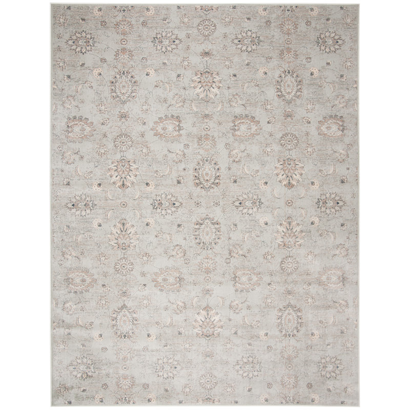 Huck Performance Floral Rug, Rectangle 4' x 6'