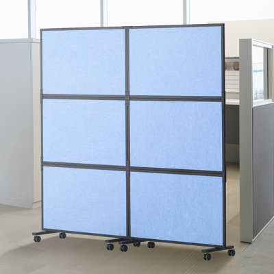 Ensemble de 2 cloisons de séparation de bureau 72 po x 66 po, cloisons de séparation en polyester et 45 compartiments en acier pour réduire le bruit et les distractions visuelles