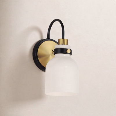 Arold Single Light Glass Dimmable Armed Sconce