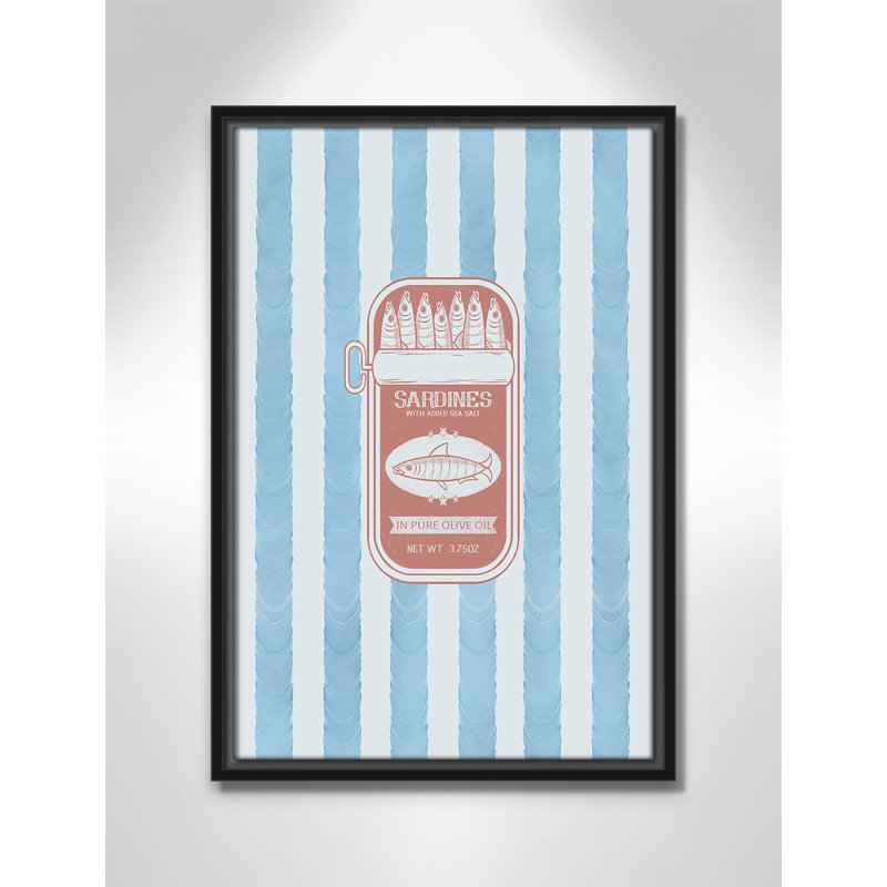 Salty Sardines Print by Marcus Prime, Black Floater, 13.5'' W x 19.5'' H