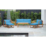 Outdoor 8 - Piece Teak Conversation Set