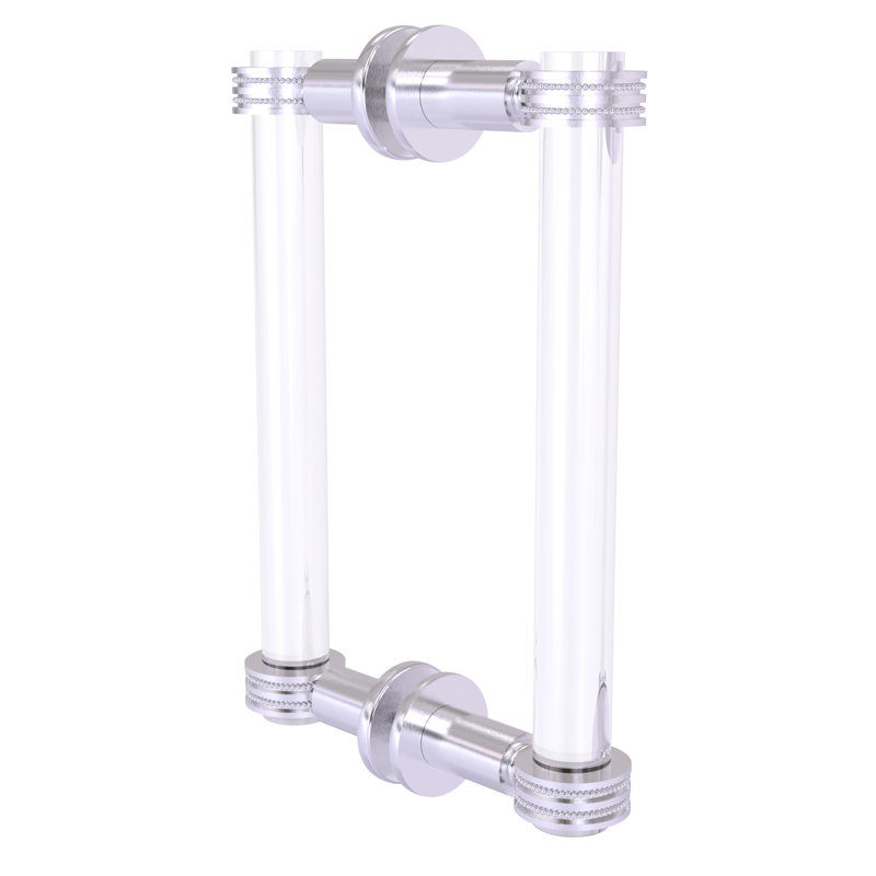 Poignée de porte de douche dos à dos Margolis, Chrome satiné, H 9 po x l 1,7 po x P 7 po
