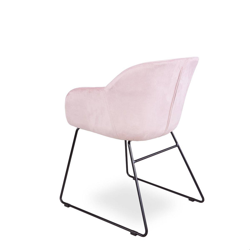 Oretta 43cm H Velvet Upholstered Armchair, Pink