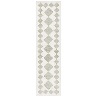 Handmade Green / Ivory Rug