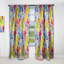 Rideau simple occultant avec feuilles jaunes tropicales et fleurs bleues et rouges-197521661