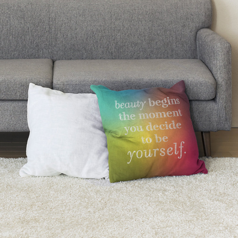 Coussin de sol True Beauty, H 28 po x l 28 po, Arc-en-ciel