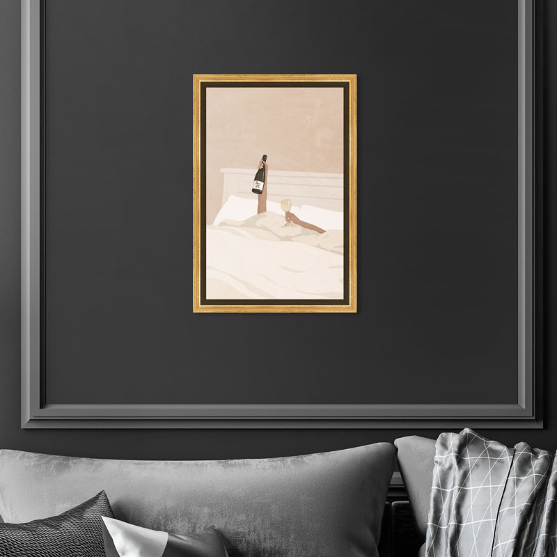 Impression sur toile «I Toast For You» par Oliver Gal, Drinks and Spirits, Cadre doré, H 15 po x l 10 po x P 1,5 po