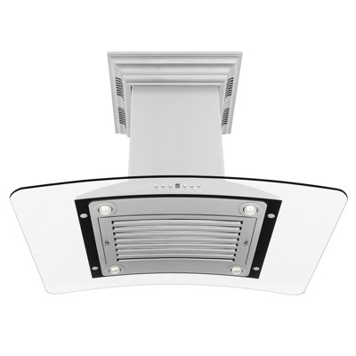 36" 400 CFM Ducted Island Range Hood in Silver