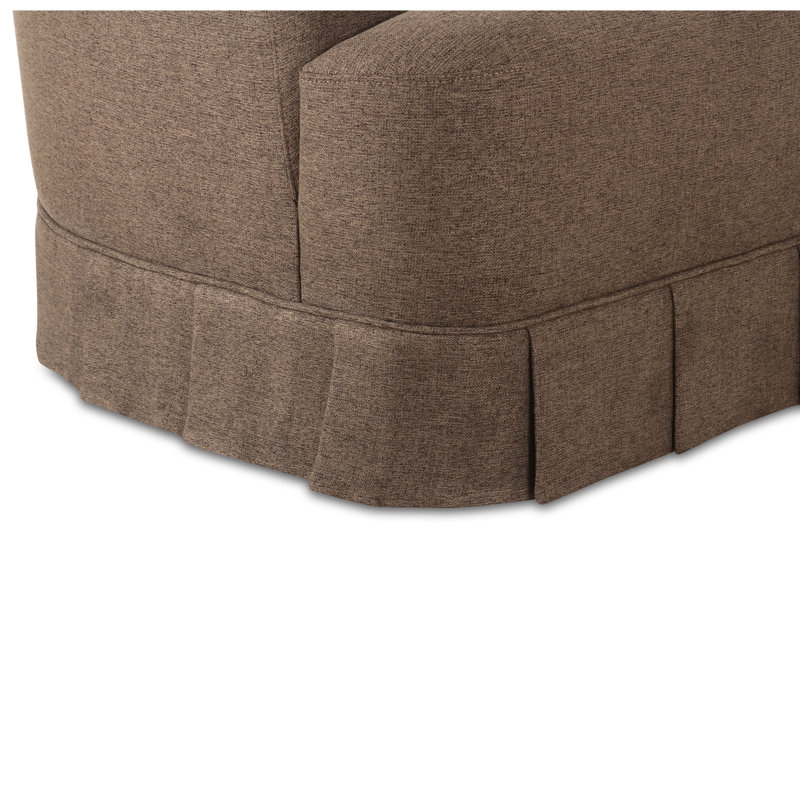 Milo Swivel Chair, Brown Polyester