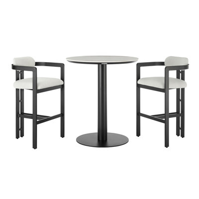 Aguilar 3-Piece Outdoor Bar Height Bistro Dining Set