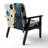 Teal Yellow Mid Century Minimalist Rain I - Upholstered Minimalist Arm Chair, Clean Minimalist Accent Chair