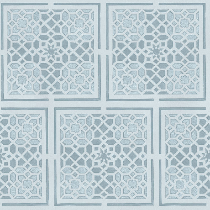 Rouleau de papier peint L 33 pi x l 20,5 po Yuki Osada Garden Plan View, Bleu