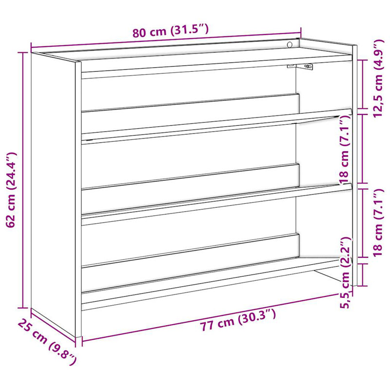 12 Pair Shoe Rack, Grey Sonoma
