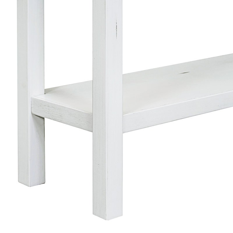 Tarsita Rustic Entryway Console Table Long Sofa Table with Drawers and Bottom Shelf Entryway Table, Antique White