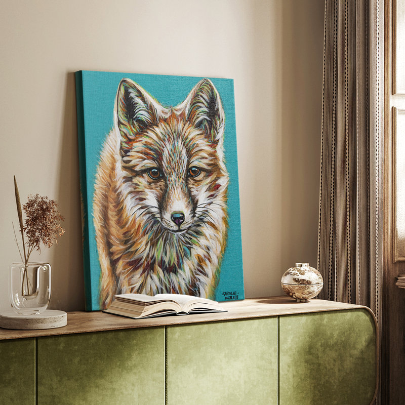 Bleu sarcelle renard - galerie sur mesure, H 48 po x l 32 po