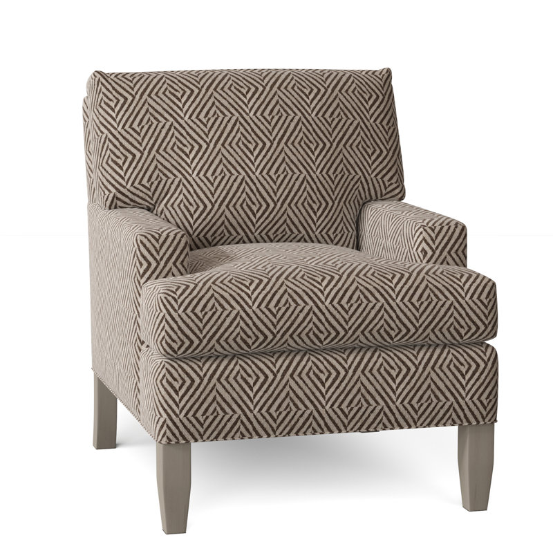 Huntington 31" Wide Down Cushion Armchair, Bailey Ld Navy, Gray, 37" H x 31" W x 37" D