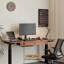 Bureau à 2 tiroirs brun noisette + bois rectangulaire réglable en hauteur + acier au carbone noir-108074936