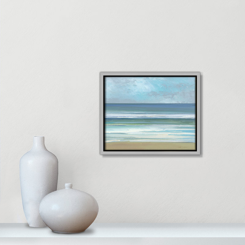 «Gentle Waves II» par Sally Swatland, Argent argent, H 9,5 po x l 11,5 po