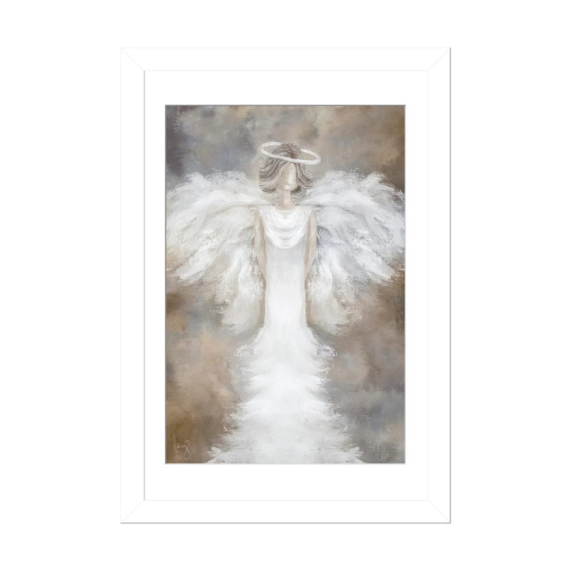 «Wings Of Comfort», impression d'art mural encadrée, 32" x 24", Framed Paper, White