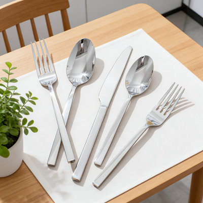Ensemble de couverts en acier inoxydable 60 pièces, service pour 12 personnes - Ensemble de couverts polis à miroir de qualité supérieure pour les repas, les mariages et les fêtes de tous les jours, va au lave-vaisselle