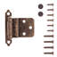 Superposition de surface à fermeture automatique, cadre frontal encastré à ouverture automatique de 3/8 po - laiton antique - charnières de porte d'armoire (ensemble de 10)-125303917-125303913