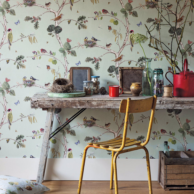 Woodland Chorus Wallpaper, Sky Blue/Multi