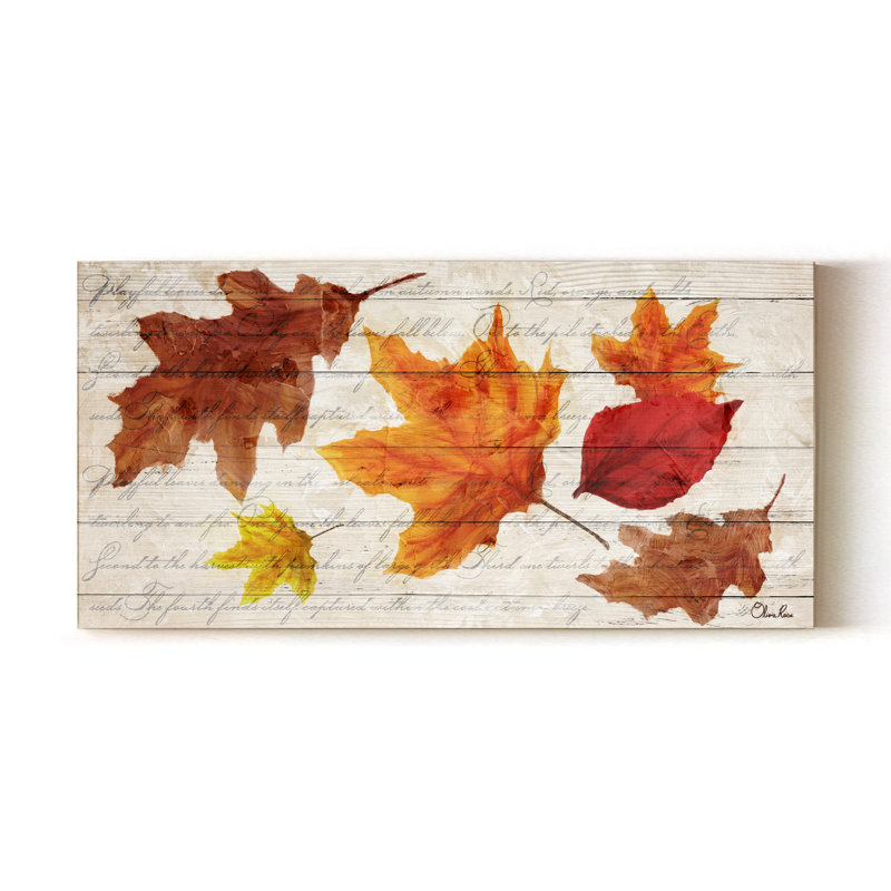 «Fall Leaves» par Olivia Rose - impression sur toile tendue, H 12 po x l 24 po x P 1,5 po