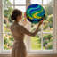 Panneau de vitrail 12 "H Swirling Sky-1469424670