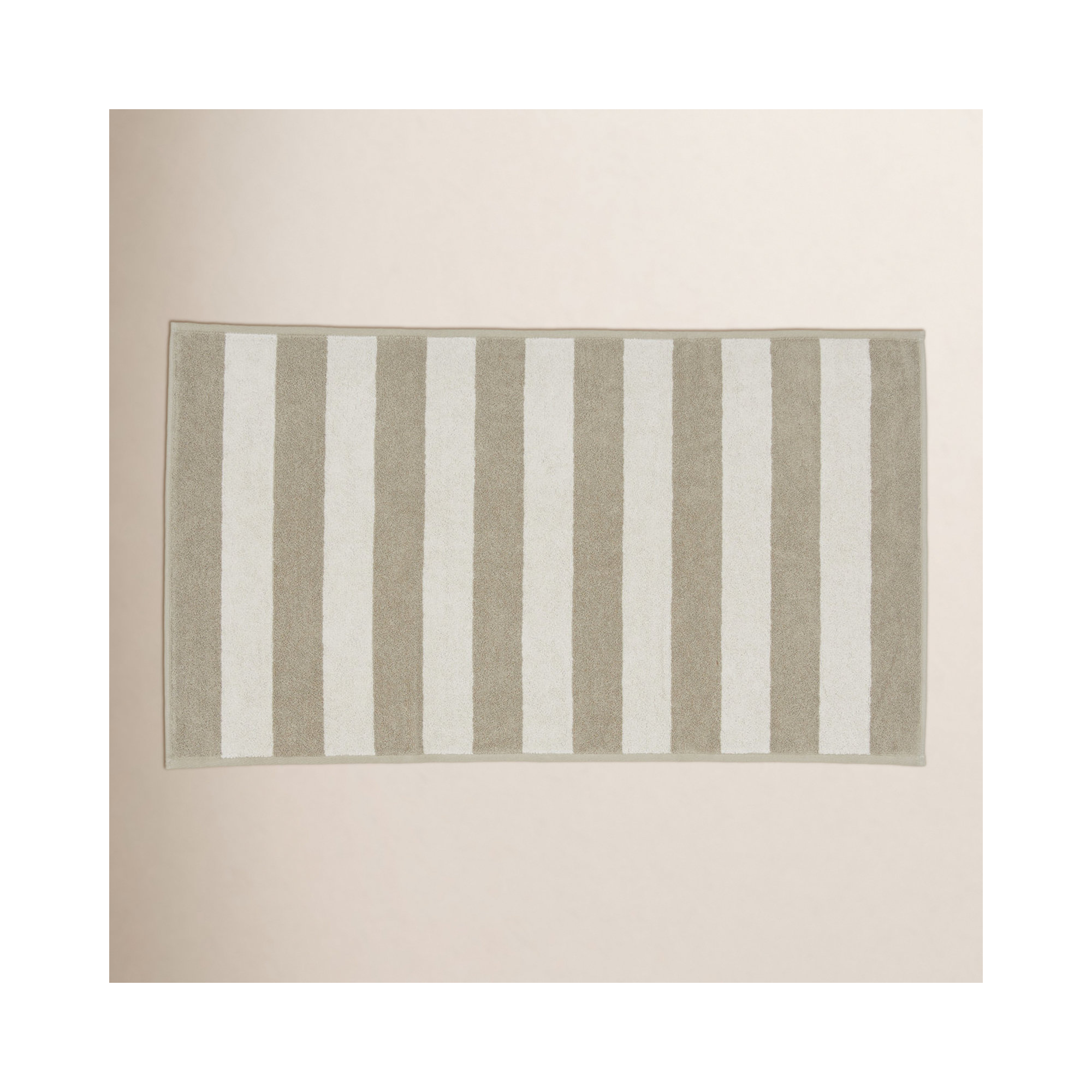 Simple Striped 100% Cotton Bath Mat, Mustard/Bronze