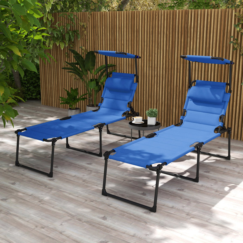 Chaise longue inclinable avec coussins sahdia, Marine