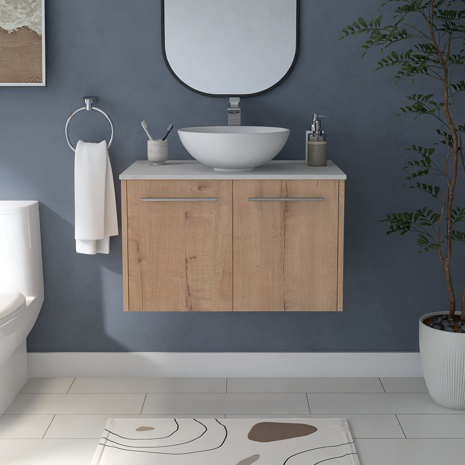 Wrought Studio™ 30 Inch Floating Bathroom Vanity For Small Space ...