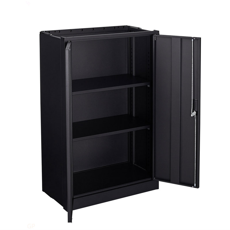 Metal Storage Cabinet With Locking Doors And Adjustable Shelf, Folding Filing Storage Cabinet , Folding Storage Locker Cabinet For Home Office,School,Garage, Black