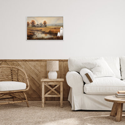 Ghost in Farm Field, giclée encadrée, design par Petal Prints Design