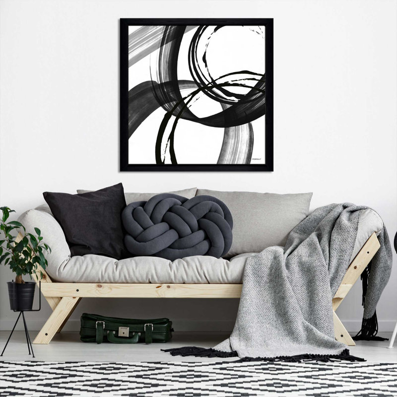 «Black and White Pop II», impression, H 31,5 po x l 31,5 po x P 1 po, Cadre noir